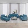 Sofa Sofos komplektas su pagalvėmis, 4 dalių, mėlynas, aksomas