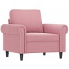 Sofa Sofos komplektas su pagalvėmis, 4 dalių, rožinis, aksomas