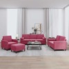 Sofa Sofos komplektas su pagalvėmis, 4 dalių, vyno, aksomas