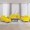 Sofa Sofos komplektas su pagalvėmis, 4 dalių, geltonas, audinys