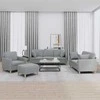 Sofa Sofos komplektas su pagalvėmis, 4 dalių, pilkas, audinys