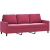 Sofa Sofos komplektas su pagalvėmis, 4 dalių, vyno, aksomas