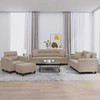 Sofa Sofos komplektas su pagalvėmis, 4 dalių, taupe, audinys