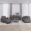 Sofa Sofos komplektas su pagalvėmis, 4 dalių, pilkas, dirbtinė oda