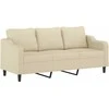 Sofa Sofos komplektas su pagalvėmis, 4 dalių, kreminis, audinys