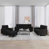 Sofa Sofos komplektas su pagalvėmis, 4 dalių, juodas, audinys