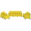 Sofa Sofos komplektas su pagalvėmis, 4 dalių, geltonas, audinys