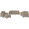 Sofa Sofos komplektas su pagalvėmis, 4 dalių, taupe, audinys