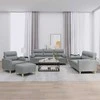 Sofa Sofos komplektas su pagalvėmis, 4 dalių, pilkas, audinys