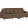Sofa Sofos komplektas su pagalvėmis, 4 dalių, rudas, audinys