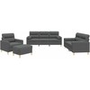 Sofa Sofos komplektas su pagalvėmis, 4 dalių, pilkas, audinys