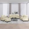 Sofa Sofos komplektas su pagalvėmis, 4 dalių, kreminis, dirbtinė oda