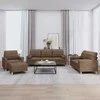 Sofa Sofos komplektas su pagalvėmis, 4 dalių, rudas, audinys