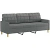 Sofa Sofos komplektas su pagalvėmis, 4 dalių, pilkas, audinys