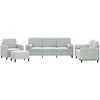 Sofa Sofos komplektas su pagalvėmis, 4 dalių, pilkas, aksomas