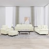 Sofa Sofos komplektas su pagalvėmis, 4 dalių, kreminis, aksomas