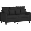 Sofa Sofos komplektas su pagalvėmis, 4 dalių, juodas, audinys
