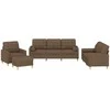 Sofa Sofos komplektas su pagalvėmis, 4 dalių, rudas, audinys