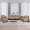 Sofa Sofos komplektas su pagalvėmis, 4 dalių, kapučino, dirbtinė oda