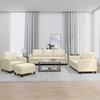 Sofa Sofos komplektas su pagalvėmis, 4 dalių, kreminis, dirbtinė oda