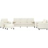 Sofa Sofos komplektas su pagalvėmis, 4 dalių, kreminis, aksomas