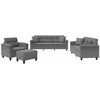 Sofa Sofos komplektas su pagalvėmis, 4 dalių, pilkas, audinys