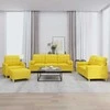 Sofa Sofos komplektas su pagalvėmis, 4 dalių, geltonas, audinys