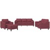Sofa Sofos komplektas su pagalvėmis, 4 dalių, vyno, audinys