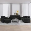 Sofa Sofos komplektas su pagalvėmis, 4 dalių, juodas, audinys