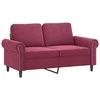 Sofa Sofos komplektas su pagalvėmis, 4 dalių, vyno, aksomas