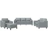 Sofa Sofos komplektas su pagalvėmis, 4 dalių, pilkas, audinys