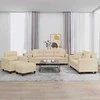 Sofa Sofos komplektas su pagalvėmis, 4 dalių, kreminis, audinys