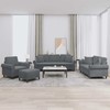 Sofa Sofos komplektas su pagalvėmis, 4 dalių, pilkas, aksomas
