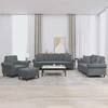 Sofa Sofos komplektas su pagalvėmis, 4 dalių, pilkas, aksomas