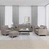 Sofa Sofos komplektas su pagalvėmis, 4 dalių, taupe, audinys