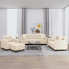 Sofa Sofos komplektas su pagalvėmis, 4 dalių, smėlio, audinys