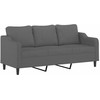 Sofa Sofos komplektas su pagalvėmis, 4 dalių, pilkas, audinys