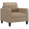 Sofa Sofos komplektas su pagalvėmis, 4 dalių, kapučino, dirbtinė oda