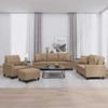 Sofa Sofos komplektas su pagalvėmis, 4 dalių, kapučino, dirbtinė oda