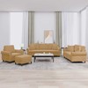 Sofa Sofos komplektas su pagalvėmis, 4 dalių, rudas, aksomas