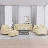 Sofa Sofos komplektas su pagalvėmis, 4 dalių, kreminis, audinys
