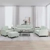 Sofa Sofos komplektas su pagalvėmis, 4 dalių, pilkas, aksomas