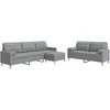 Sofa Sofos komplektas su pagalvėmis/pakoja, 3 dalių, taupe, audinys