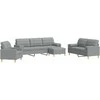 Sofa Sofos komplektas su pagalvėmis/pakoja, 4 dalių, taupe, audinys