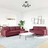 Sofa Sofos komplektas su pagalvėmis/pakoja, 3 dalių, vyno raudona