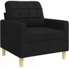 Sofa Sofos komplektas su pagalvėmis/pakoja, 4 dalių, juoda, audinys