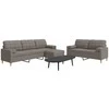 Sofa Sofos komplektas su pagalvėmis/pakoja, 3 dalių, taupe, audinys