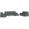 Sofa Sofos komplektas su pagalvėmis/pakoja, 4 dalių, pilka, audinys