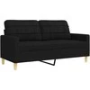 Sofa Sofos komplektas su pagalvėmis/pakoja, 4 dalių, juoda, audinys