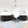 Sofa Sofos komplektas su pagalvėmis/pakoja, 3 dalių, juoda, audinys